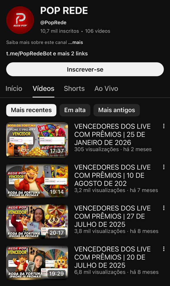 POP REDE no YouTube